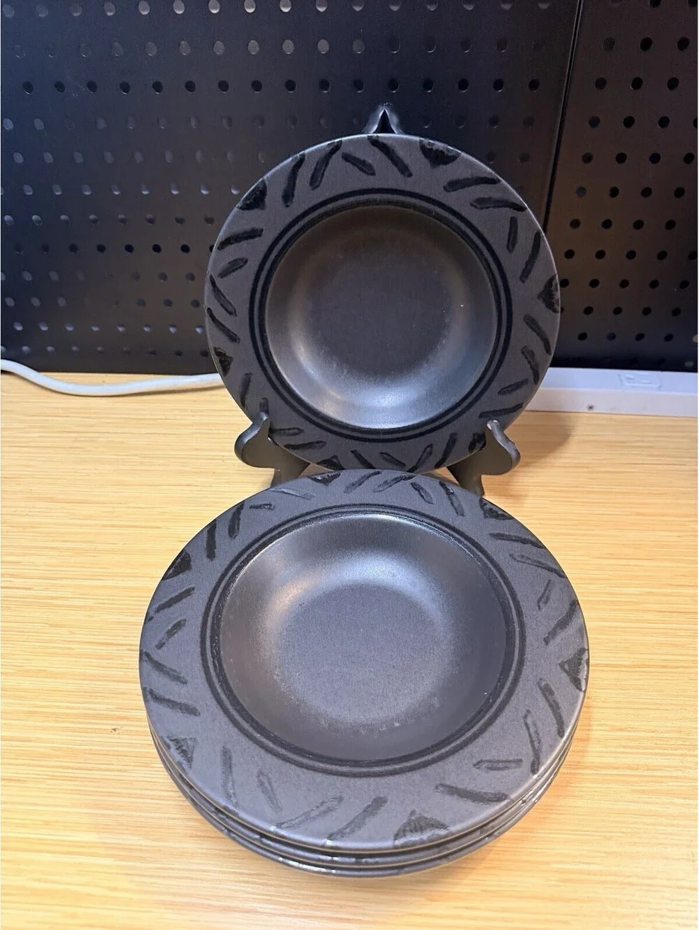 VTG Pfaltzgraff Midnight Sun Rimmed Soup Bowls - Set Of 4 *